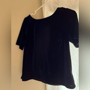 Navy Blue Velvet Top